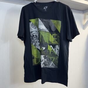 Men's Tee One Industries Racing Black Green Motocross Dirtbike Medium